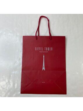 Eiffel Tower Restaurant Paris Las Vegas Souvenir Red Gift Bag Collector's Item